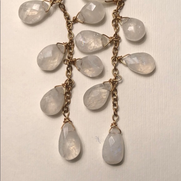 Moonstone gold filled beaded earrings - Picture 8 of 8